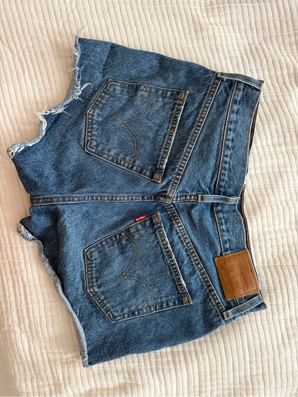 Levi's Women's Jean Shorts - Light Blue, Medium Blue, Dark Blue, Black - Picture 7 of 9